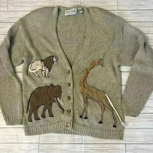 Vintage Sharon Young Jungle  Cardigan